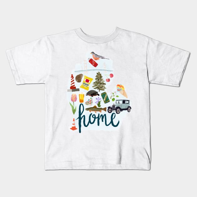 Michigan Home Kids T-Shirt by Becki Sturgeon